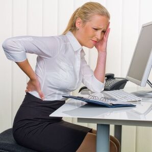 osteochondrosis lumbar semasa kerja sedentari